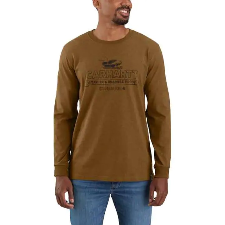 Carhartt 105060 Super Dux Graphic Long Sleeve T-Shirt (Walnut/Heather)
