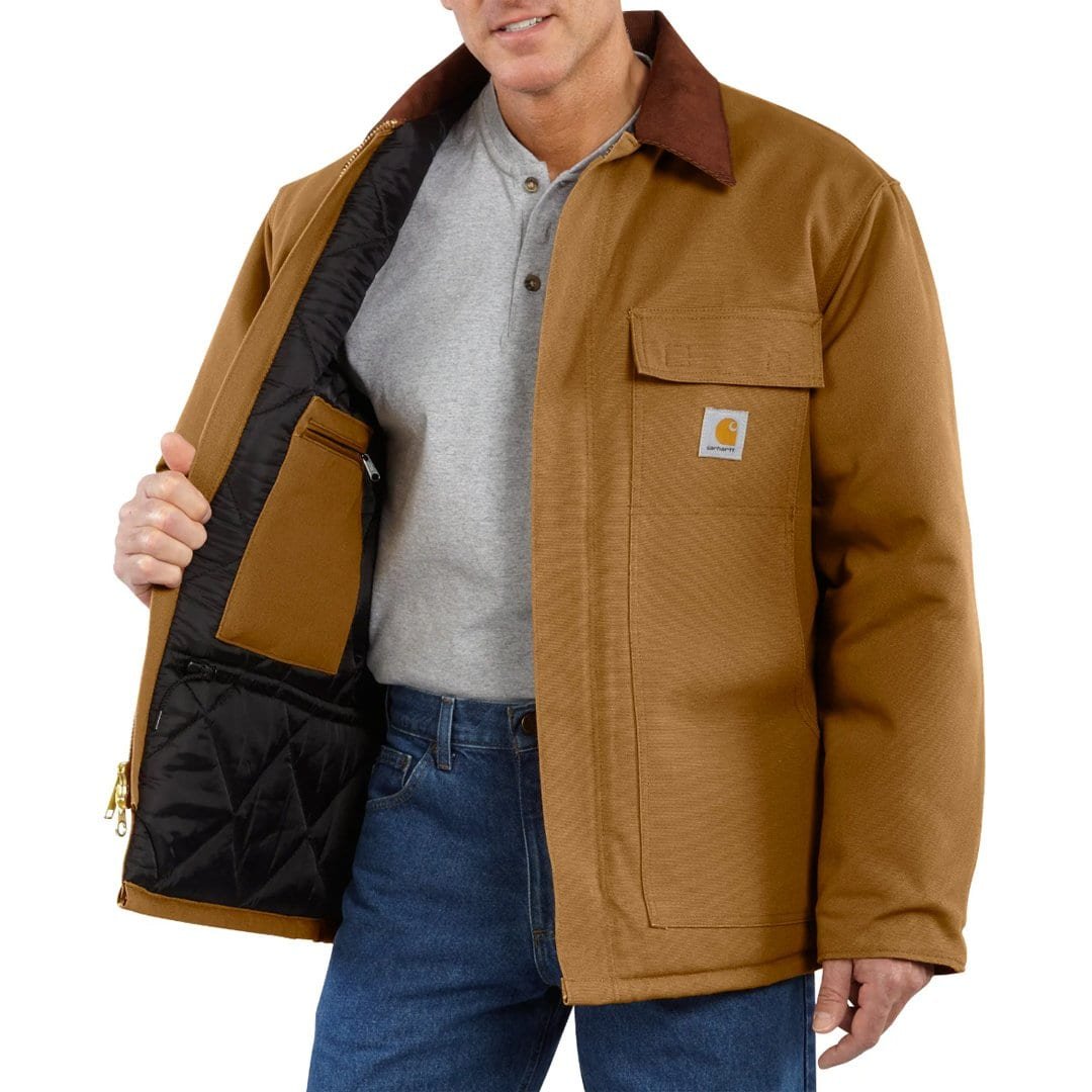 106674-brn-01 Carhartt Firm Duck Traditional Coat
