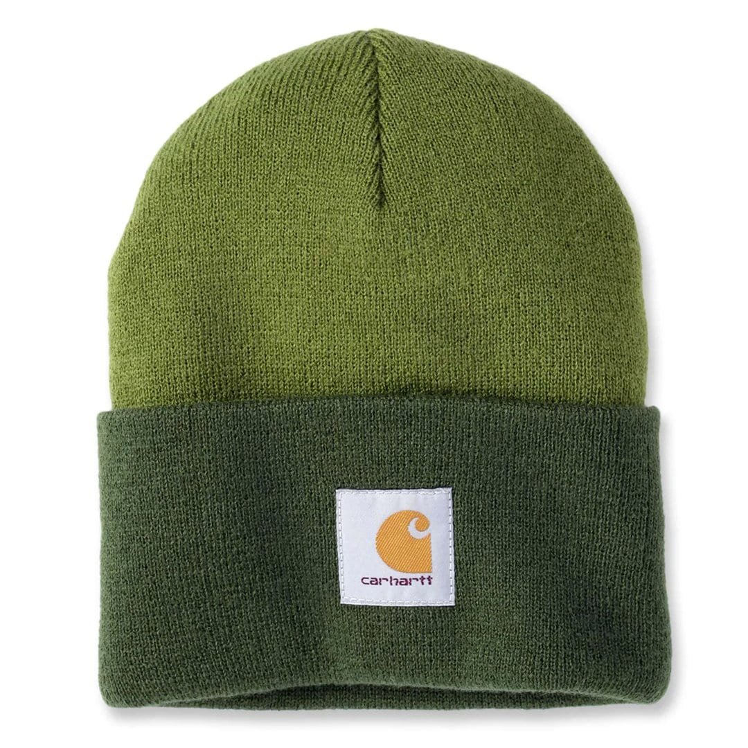 106065-gd5 Carhartt Knit Cuffed Two-Tone Beanie 2-Tone Green