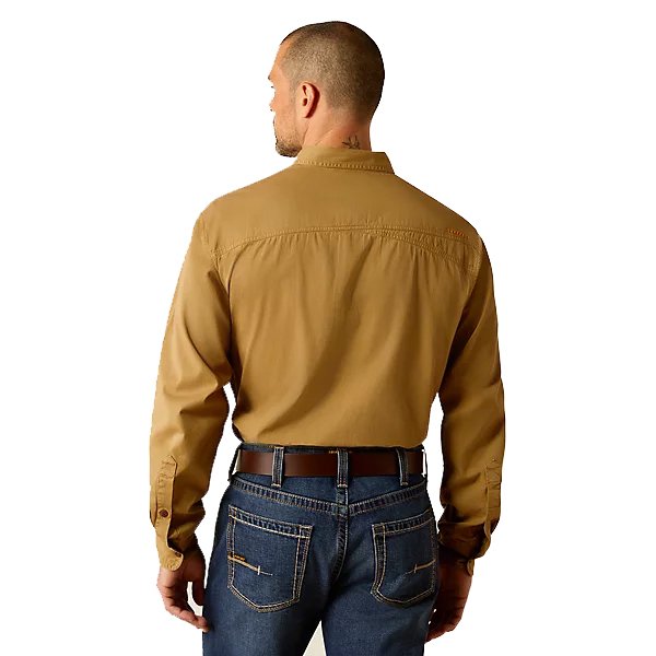 10052940-kha-02 Ariat Rebar Washed Twill Work Shirt
